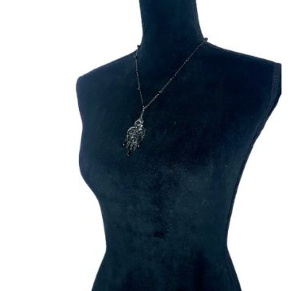 J#38 JNY Silver and Black Pendant Necklace with Colorful Gemstones - Picture 3 of 6